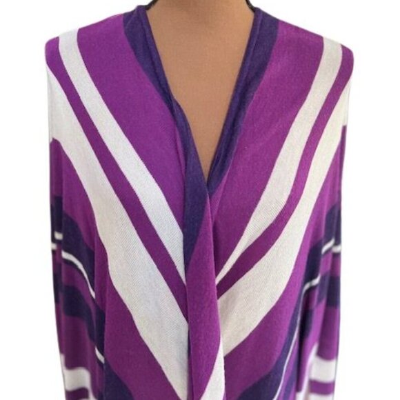 Lane Bryant Purple and White Open Wrap Cardigan – Size 14/16 – Like New! - Picture 2 of 8